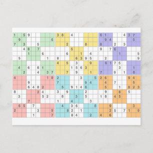 Pastellsudoku Postkarte