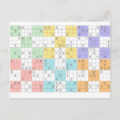 Pastellsudoku Postkarte (Vorderseite)