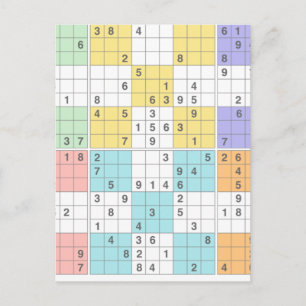 Pastellsudoku Postkarte