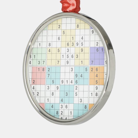Pastellsudoku Silbernes Ornament (Links)
