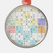 Pastellsudoku Silbernes Ornament (Vorne)