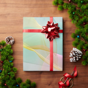 Pastellsymphonie aus schwebenden, dünnen Bändern Geschenkpapier