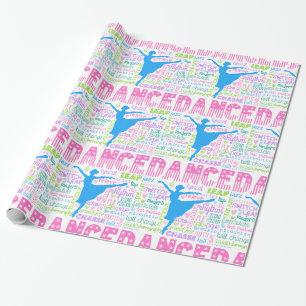 Pastelltänzer fasst Typografie ab Geschenkpapier
