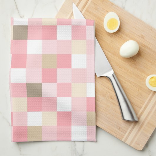 PASTELLTASTEN FÜR PINK- UND BROWN-KUBE-PATTER GESCHIRRTUCH (Viertel Falte)