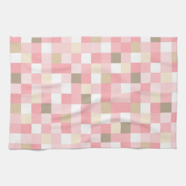 PASTELLTASTEN FÜR PINK- UND BROWN-KUBE-PATTER GESCHIRRTUCH