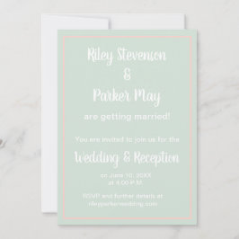 Pastellteller und rosa Einladung zur Hochzeit