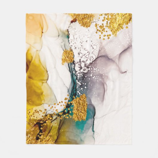Pastelltenderness: Goldene Wirbel Kunst. Fleecedecke (Vorderseite)