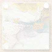 Pastelltenderness: Goldene Wirbel Kunst. Glasuntersetzer (Rückseite)