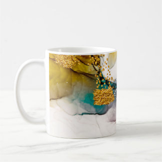 Pastelltenderness: Goldene Wirbel Kunst. Kaffeetasse