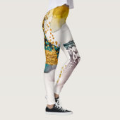 Pastelltenderness: Goldene Wirbel Kunst. Leggings (Rechts)
