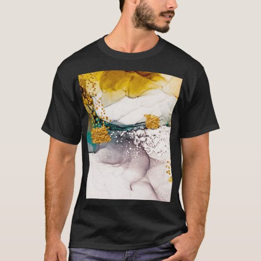 Pastelltenderness: Goldene Wirbel Kunst. T-Shirt (Vorderseite)