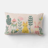 Pastelltiere mit Pflanze Lendenkissen (Rückseite)