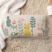 Pastelltiere mit Pflanze Lendenkissen (Decke)