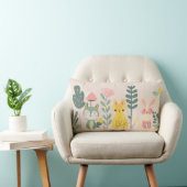 Pastelltiere mit Pflanze Lendenkissen (Stuhl )