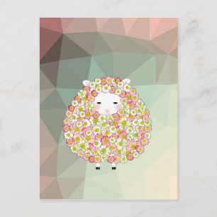 Pastelltone Blumengestalt Postkarte
