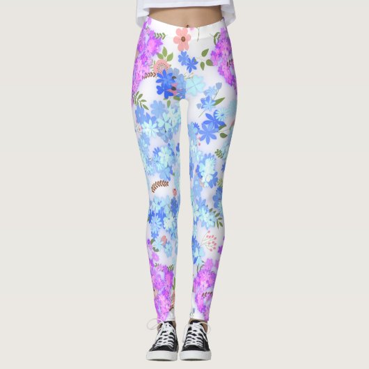 Pastelltöne Blumenmuster Leggings (Vorderseite)