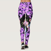 Pastelltöne Blumenmuster Schwarz BG Leggings (Rückseite)