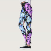 Pastelltöne Blumenmuster Schwarz BG Leggings (Links)