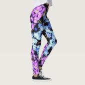 Pastelltöne Blumenmuster Schwarz BG Leggings (Rechts)