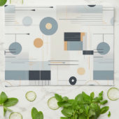 Pastelltöne des geometrischen Musters Mitte des Ja Geschirrtuch (Gefaltet)