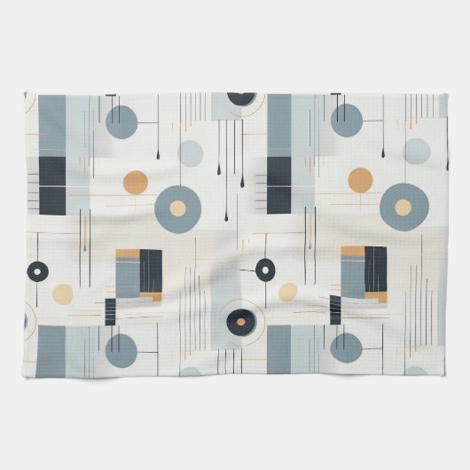 Pastelltöne des geometrischen Musters Mitte des Ja Geschirrtuch (Horizontal)