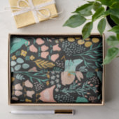 Pastelltöne Ostersymbolmuster auf schwarz Seidenpapier (Geschenk)