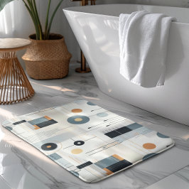 Pastelltöne retrogeometrisches Muster Badematte