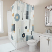 Pastelltöne retrogeometrisches Muster Duschvorhang (Beispiel)