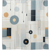 Pastelltöne retrogeometrisches Muster Duschvorhang (Vorderseite)
