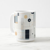 Pastelltöne retrogeometrisches Muster Kaffeetasse (Vorderseite Links)