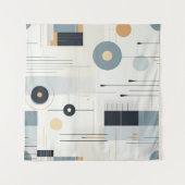 Pastelltöne retrogeometrisches Muster Wandteppich (Vorderseite (Horizontal))