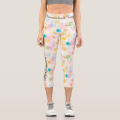 Pastellträume: Weiche Abstrakte Blumenmuster Capri Leggings (Vorderseite)