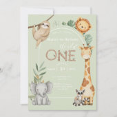 Pastelltropische Wildtiere Einladung (Vorderseite)