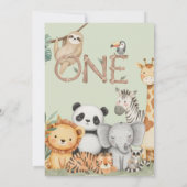 Pastelltropische Wildtiere Einladung (Rückseite)