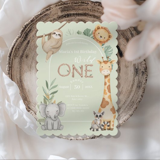 Pastelltropische Wildtiere Einladung