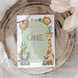 Pastelltropische Wildtiere Einladung