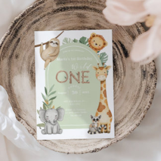 Pastelltropische Wildtiere Einladung