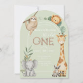 Pastelltropische Wildtiere Einladung (Vorderseite)