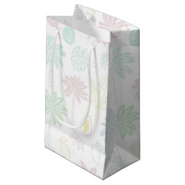 PASTELLTROPISCHER SOMMER PALMEN & BLÄTTER KLEINE GESCHENKTÜTE