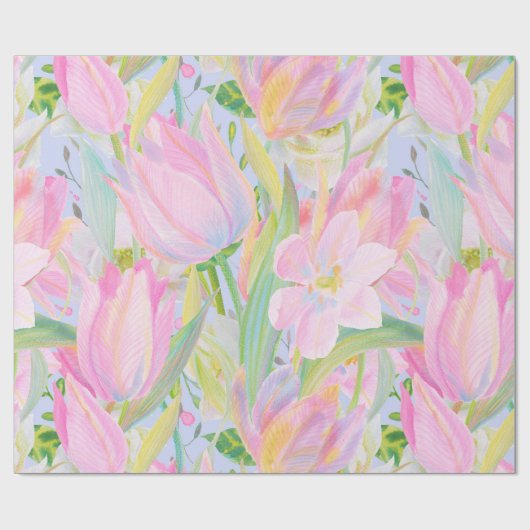 Pastelltulpe-Packpapier Geschenkpapier (Flach)