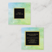 *~* Pastelltürkis-Himmel-Blau-Limones grünes Quadratische Visitenkarte (Vorne/Hinten)