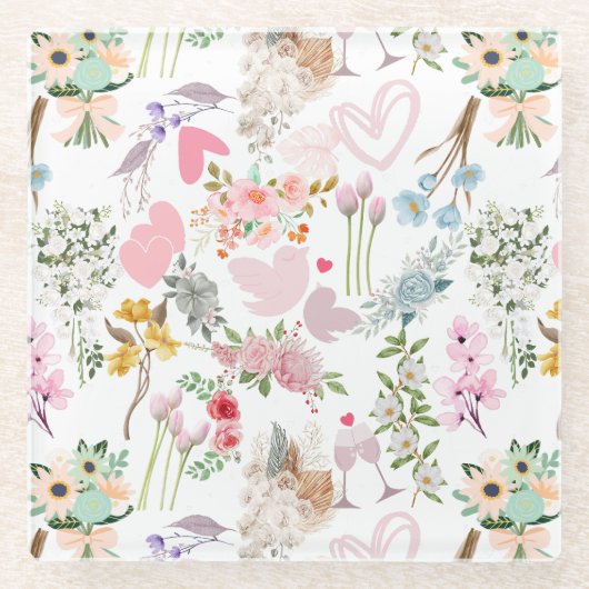 Pastellverzierungen 02 glasuntersetzer (Vorderseite)