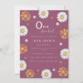 Pastellweiße und rosa orangefarbene Blume Einladung (Vorderseite)