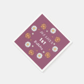 Pastellweiße und rosa orangefarbene Blume Serviette (Ecke)