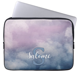 Pastellwolke Monogramm Vorname Laptopschutzhülle