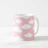 Pastellwolken ästhetische Weiß- und Rosa-Kunst Kaffeetasse (VorderseiteRechts)