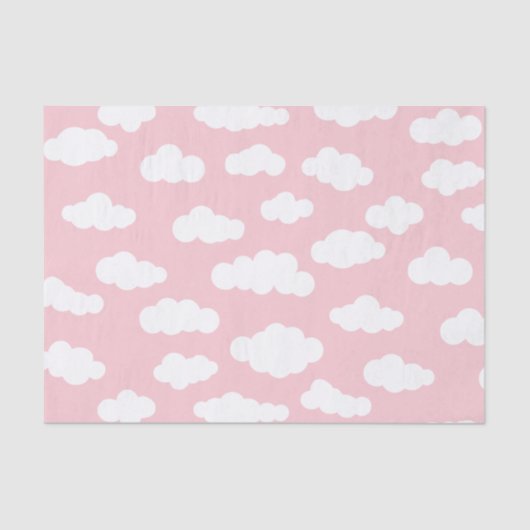 Pastellwolken ästhetische Weiß- und Rosa-Kunst Seidenpapier (Vorderseite)