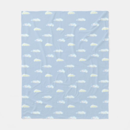 Pastellwolken auf Hellblau Fleecedecke (Vorderseite)