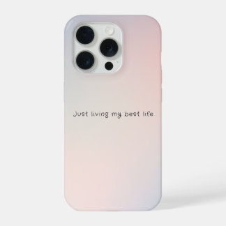 Pastellwolken “Einfach mein bestes Leben leben” iPhone 15 Pro Hülle