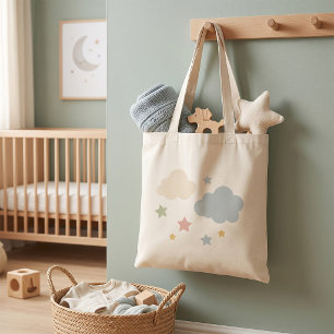 Pastellwolken und Sterne Baby Shower Tragetasche